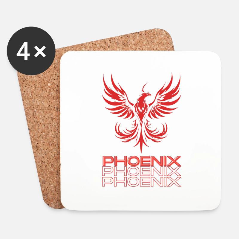 Phoenix - Untersetzer (4er-Set) - Weiß