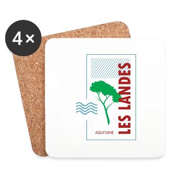 008c MER et PIN - Dessous de verre (lot de 4) - blanc - Devant
