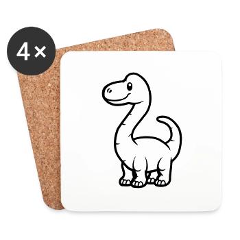 dinosaurier brontosaurus - Untersetzer (4er-Set) - Weiß - Vorne