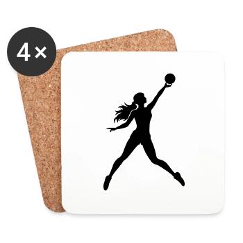 Volleyball Spielerin Symbol - Untersetzer (4er-Set) - Weiß - Vorne