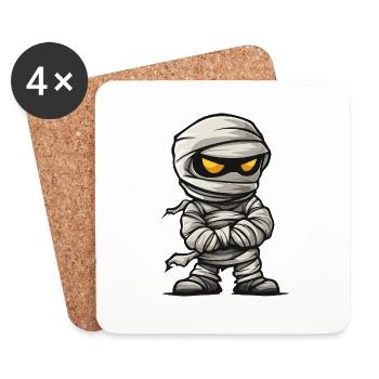 Momie Halloween Bande Dessinée - Dessous de verre (lot de 4) - blanc - Devant
