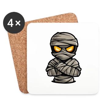 Momie Halloween Bande Dessinée - Dessous de verre (lot de 4) - blanc - Devant