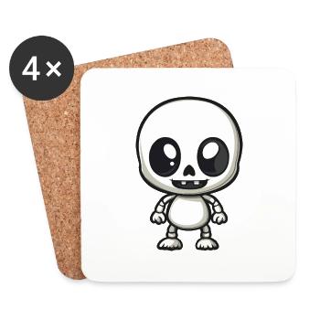 Zombie Halloween Skeleton Comic - Coasters (set of 4) - white - Front
