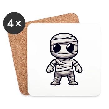 Mummy Halloween Cute Comic - Coasters (set of 4) - white - Front