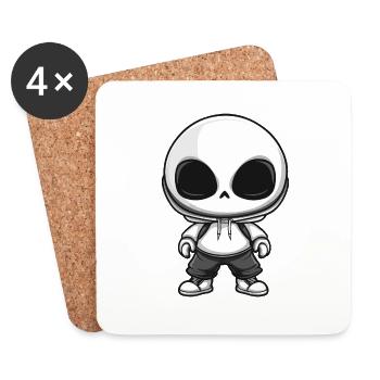 Zombie Halloween Skeleton Comic - Coasters (set of 4) - white - Front