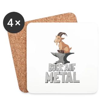 Bock auf Metal - Untersetzer (4er-Set) - Weiß - Vorne