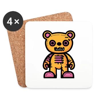 Bear Halloween Comic Funny - Coasters (set of 4) - white - Front