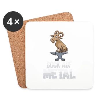 Bock auf Metal - Untersetzer (4er-Set) - Weiß - Vorne