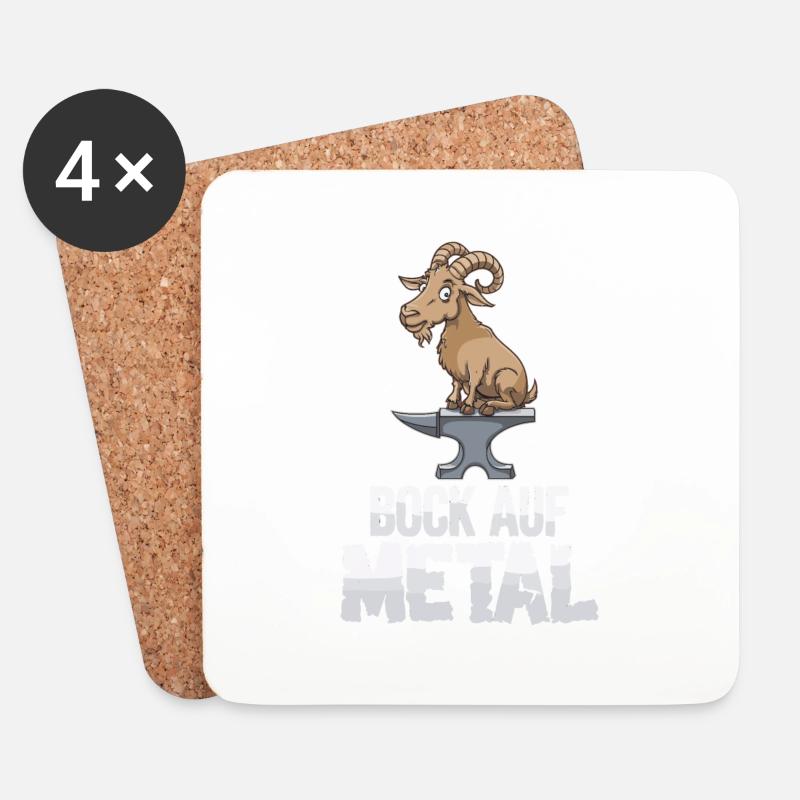 Bock auf Metal - Untersetzer (4er-Set) - Weiß