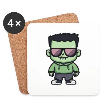 Zombie Halloween Cool - Dessous de verre (lot de 4) - blanc - Devant
