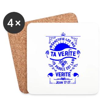 Jean 1717 BLEU - Dessous de verre (lot de 4) - blanc - Devant