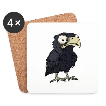 Adler Halloween Lustig Zombie - Untersetzer (4er-Set) - Weiß - Vorne