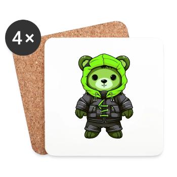 Bear Winter Comic - Coasters (set of 4) - white - Front