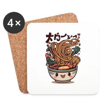 Ramen Bonheur - Dessous de verre (lot de 4) - blanc - Devant