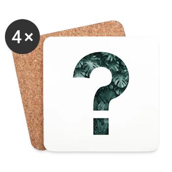 Tropics Plants Question Mark Jungle Monstera - Coasters (set of 4) - white - Front