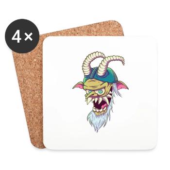 Krampus - Coasters (set of 4) - white - Front