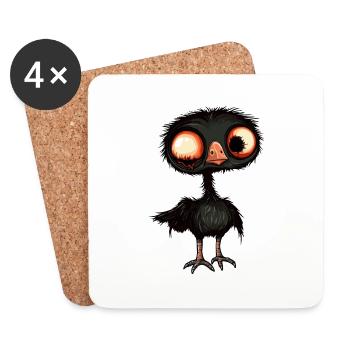 Ostrich Halloween Comic Funny - Coasters (set of 4) - white - Front