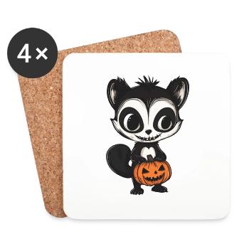 Skunk Halloween Comic Funny - Coasters (set of 4) - white - Front