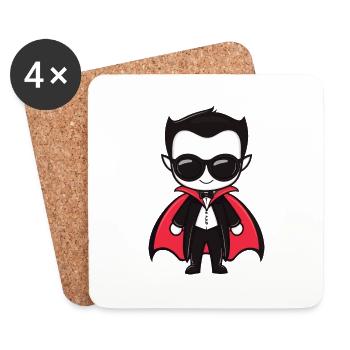 Vampir Halloween Sonnenbrille - Untersetzer (4er-Set) - Weiß - Vorne
