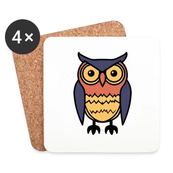 Owl Halloween Animal - Coasters (set of 4) - white - Front