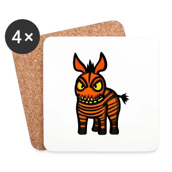 Donkey Halloween Animal - Coasters (set of 4) - white - Front