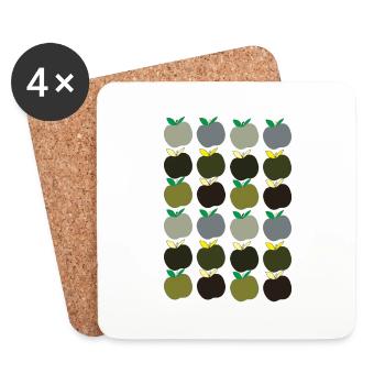 Motif Pomme 2 - Dessous de verre (lot de 4) - blanc - Devant