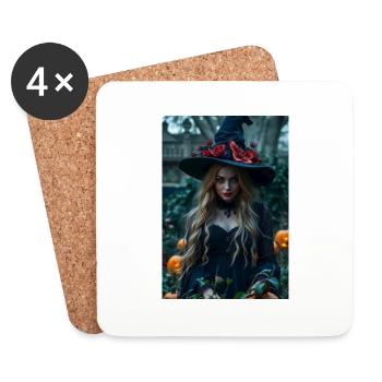 JARDIN D’HALLOWEEN - Dessous de verre (lot de 4) - blanc - Devant