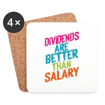 Les dividendes valent mieux que le salaire - Dessous de verre (lot de 4) - blanc - Devant