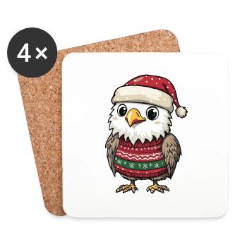 Eagle Christmas Comic - Coasters (set of 4) - white - Front