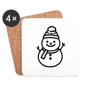 Bonhomme de neige - Dessous de verre (lot de 4) - blanc - Devant