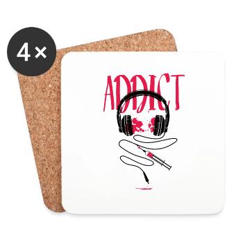 Pour un DJ - Addiction à la musique - Dessous de verre (lot de 4) - blanc - Devant