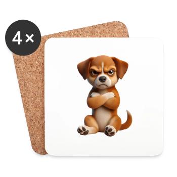 Chien sinistre 1 - Dessous de verre (lot de 4) - blanc - Devant
