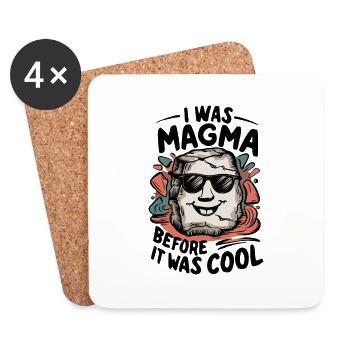 Magma-Humor – Vor Coolness, Geologe - Untersetzer (4er-Set) - Weiß - Vorne