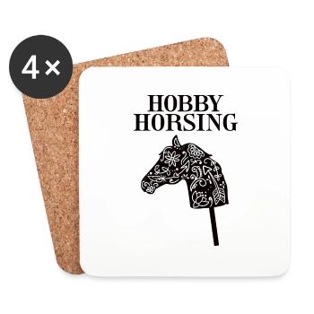 Hobby Horsing Pferdekopf Hobbyhorse Steckenpferde - Untersetzer (4er-Set) - Weiß - Vorne