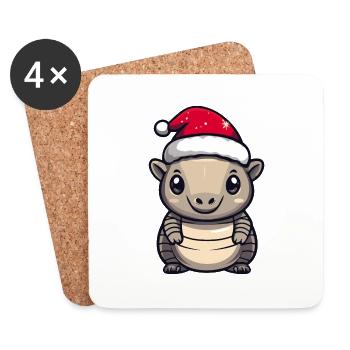 Tatou, Noël, Mignon - Dessous de verre (lot de 4) - blanc - Devant