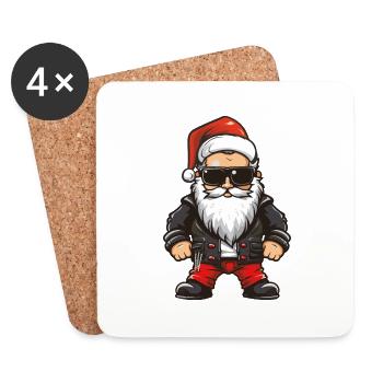Santa Claus cool - Coasters (set of 4) - white - Front