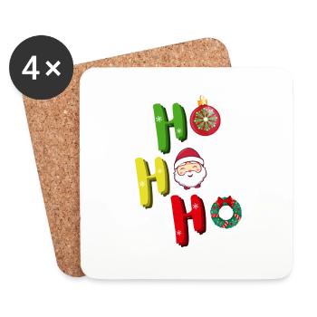 Ho Ho Ho funny Santa claus - Untersetzer (4er-Set) - Weiß - Vorne