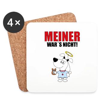 Hund - Engel - Hunde - Untersetzer (4er-Set) - Weiß - Vorne