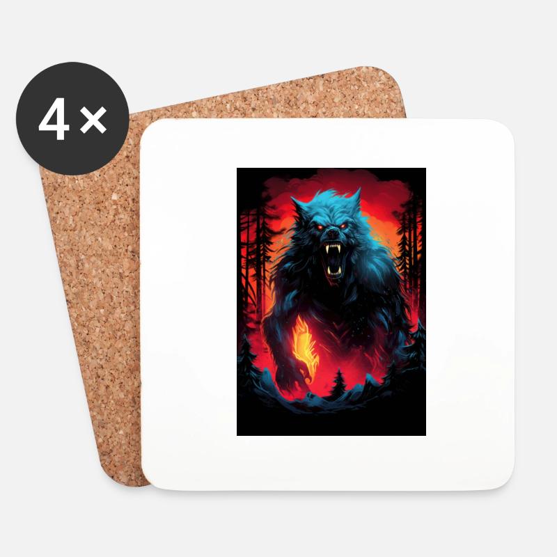 Werewolf Werwolf - Untersetzer (4er-Set) - Weiß