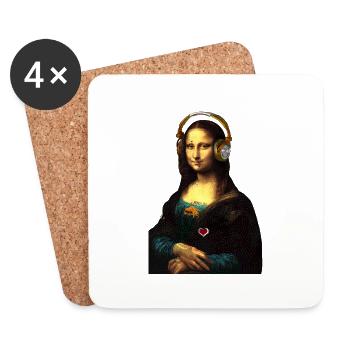 Mona Lisa - Untersetzer (4er-Set) - Weiß - Vorne