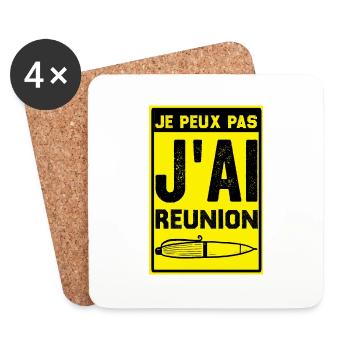I can't I have a meeting - Coasters (set of 4) - white - Front