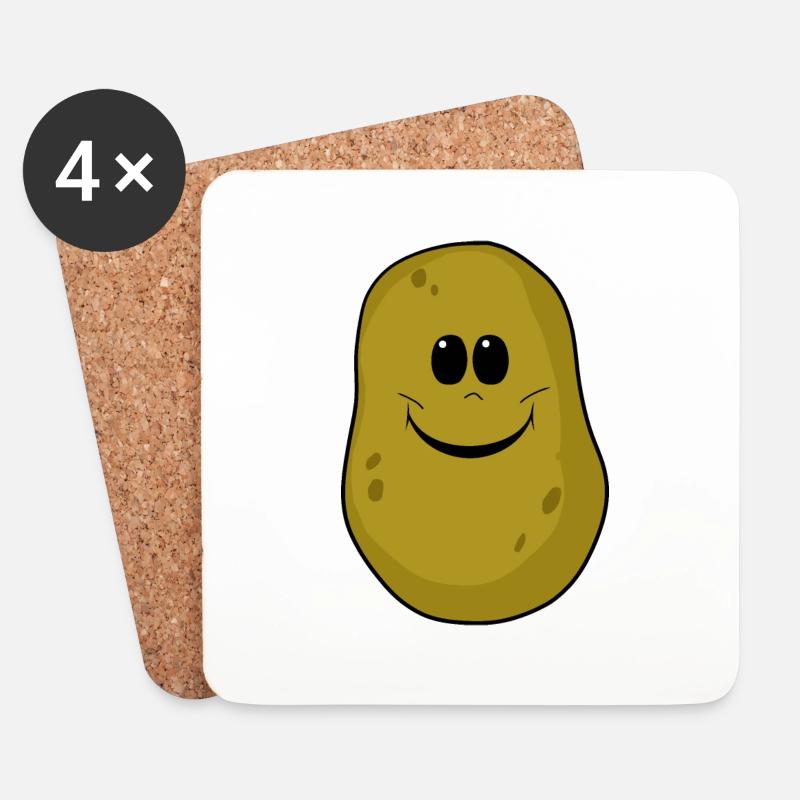 Karftroffel Kartoffeln - Untersetzer (4er-Set) - Weiß