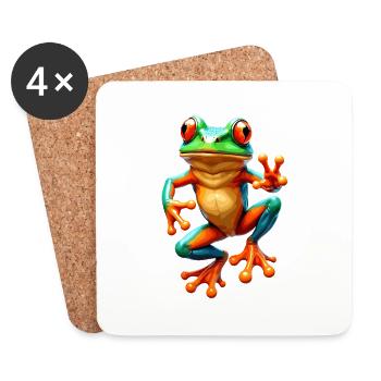 Ästhetischer Frosch Frösche für einen Frosch - Untersetzer (4er-Set) - Weiß - Vorne