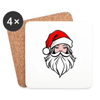 weihnachtsfrau Weihnachten female mrs. santa clara - Coasters (set of 4) - white - Front