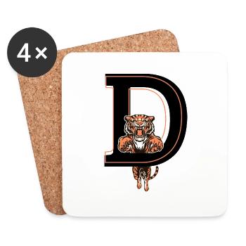 Tiger Brief - Geschenkidee - Untersetzer (4er-Set) - Weiß - Vorne