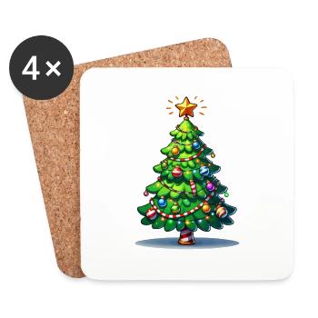 Fir tree - Coasters (set of 4) - white - Front