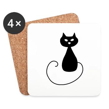 Cat - Untersetzer (4er-Set) - Weiß - Vorne