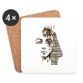 Pharaon Égypte Femmes Ancienne Pyramide Pharaon Égypte - Dessous de verre (lot de 4) - blanc - Devant