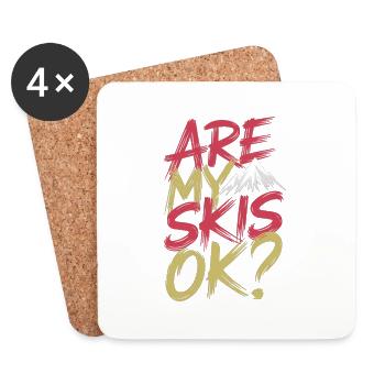 Are My Skis Ok 15 - Untersetzer (4er-Set) - Weiß - Vorne