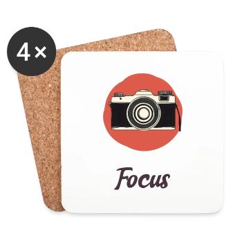 Minimalist Camera Design Simple Modern Gift - Coasters (set of 4) - white - Front